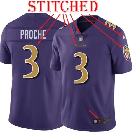 Purple Alternate Legend James Proche Jersey Baltimore Ravens #3