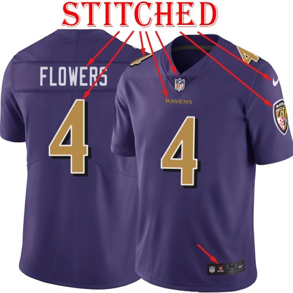 Purple Alternate Legend Zay Flowers Jersey Baltimore Ravens #4