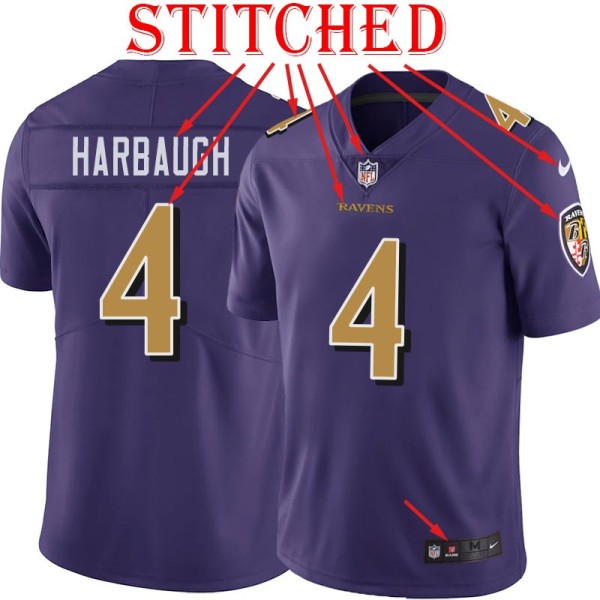 Purple Alternate Legend Jim Harbaugh Jersey Baltimore Ravens #4
