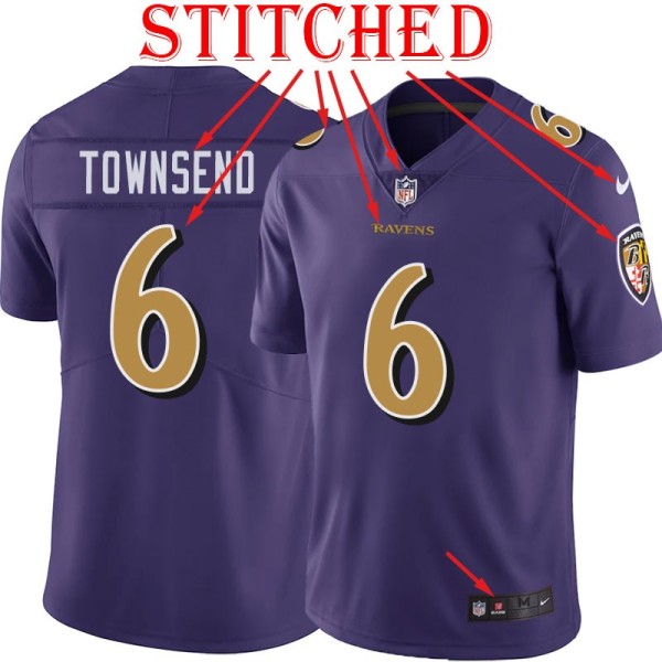 Purple Alternate Legend Johnny Townsend Jersey Baltimore Ravens #6