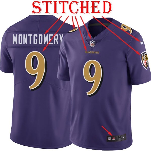 Purple Alternate Legend Greg Montgomery Jersey Baltimore Ravens #9