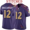 Purple Alternate Legend Ernie Wheelwright Jersey Baltimore Ravens #12