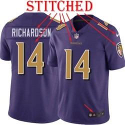 Purple Alternate Legend Wally Richardson Jersey Baltimore Ravens #14