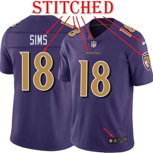 Purple Alternate Legend Steven Sims Jersey Baltimore Ravens #18