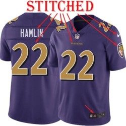 Purple Alternate Legend Ken Hamlin Jersey Baltimore Ravens #22
