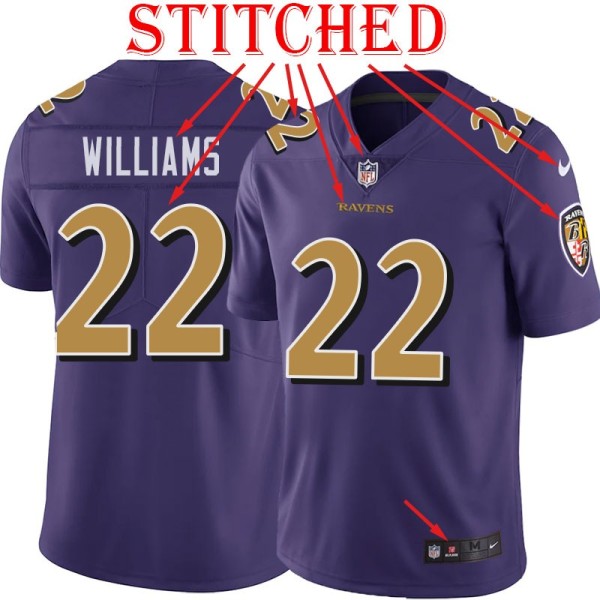 Purple Alternate Legend Damarion Williams Jersey Baltimore Ravens #22