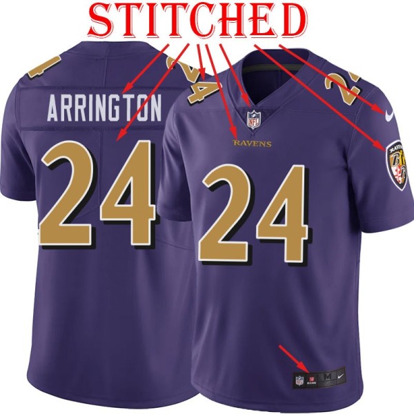 Purple Alternate Legend Kyle Arrington Jersey Baltimore Ravens #24