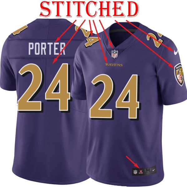 Purple Alternate Legend Alvin Porter Jersey Baltimore Ravens #24