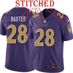 Purple Alternate Legend Gary Baxter Jersey Baltimore Ravens #28
