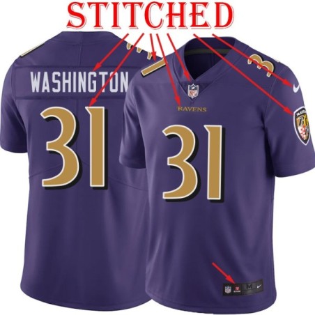 Purple Alternate Legend Fabian Washington Jersey Baltimore Ravens #31