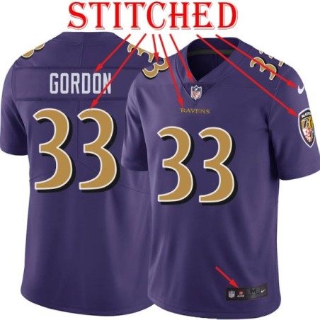 Purple Alternate Legend Melvin Gordon Jersey Baltimore Ravens #33