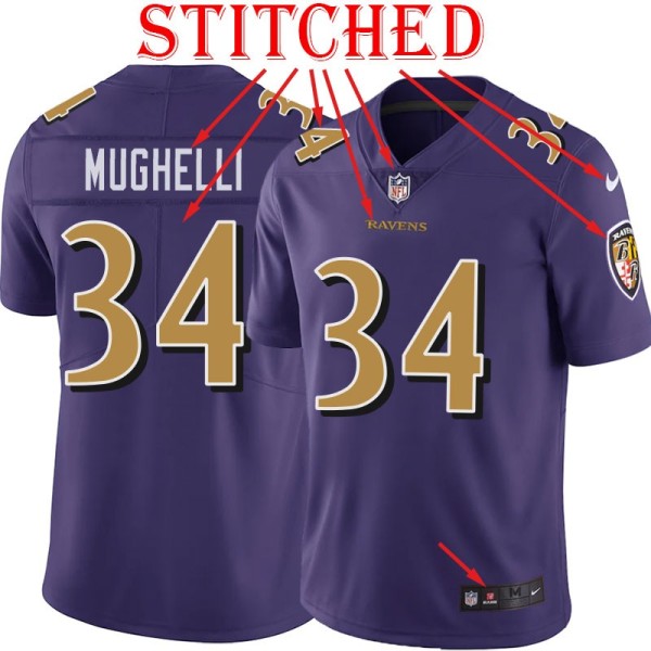 Purple Alternate Legend Ovie Mughelli Jersey Baltimore Ravens #34