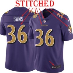Purple Alternate Legend B.J. Sams Jersey Baltimore Ravens #36