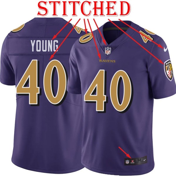 Purple Alternate Legend Kenny Young Jersey Baltimore Ravens #40