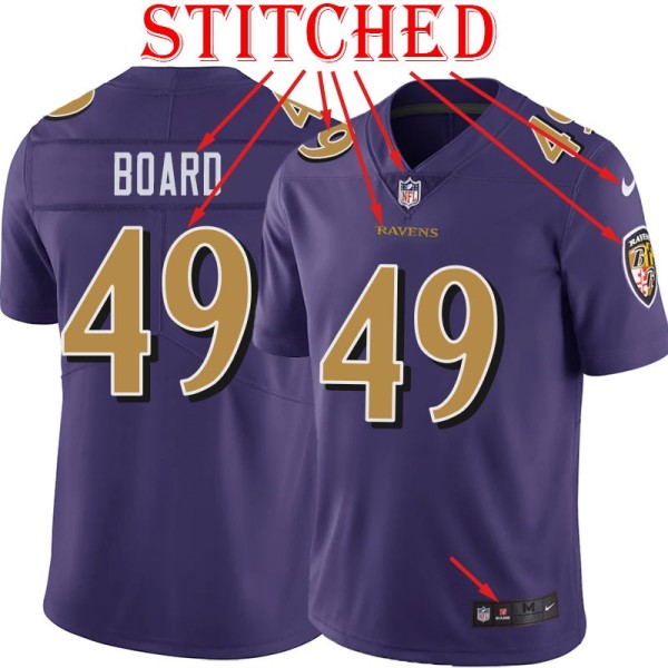 Purple Alternate Legend Chris Board Jersey Baltimore Ravens #49