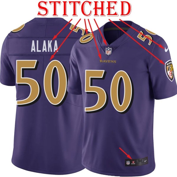 Purple Alternate Legend Otaro Alaka Jersey Baltimore Ravens #50