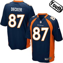 [NEW,Sewn-on]Eric Decker Youth Football Jersey - Denver #87 DECKER Jersey (Blue) For Youth/Kid