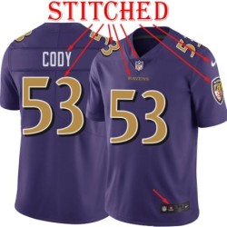 Purple Alternate Legend Dan Cody Jersey Baltimore Ravens #53