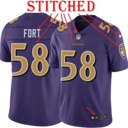 Purple Alternate Legend L.J. Fort Jersey Baltimore Ravens #58