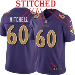 Purple Alternate Legend Jeff Mitchell Jersey Baltimore Ravens #60
