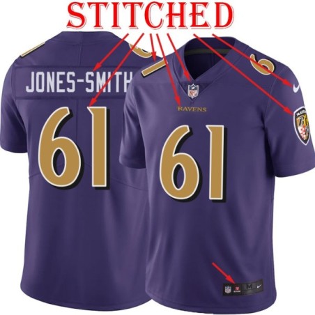 Purple Alternate Legend Jaryd Jones-Smith Jersey Baltimore Ravens #61
