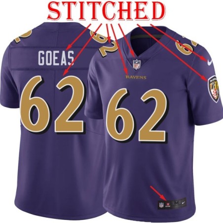 Purple Alternate Legend Leo Goeas Jersey Baltimore Ravens #62