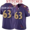 Purple Alternate Legend Trystan Colon-Castillo Jersey Baltimore Ravens #63