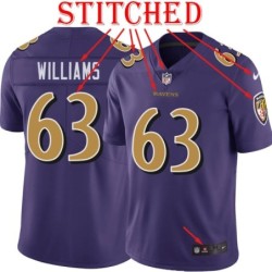 Purple Alternate Legend Bobbie / Wally Williams Jersey Baltimore Ravens #63