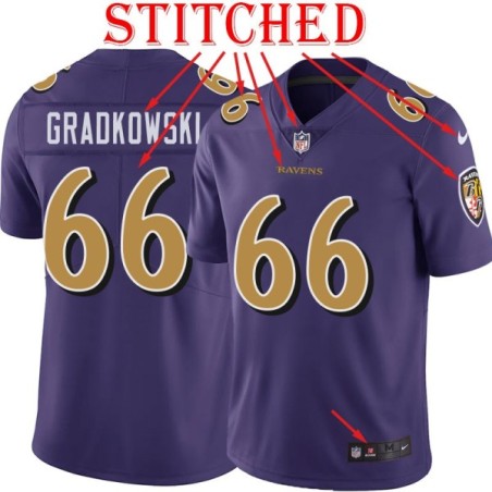 Purple Alternate Legend Gino Gradkowski Jersey Baltimore Ravens #66