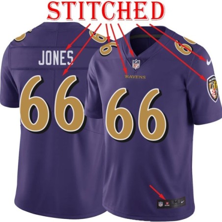 Purple Alternate Legend Tony Jones Jersey Baltimore Ravens #66