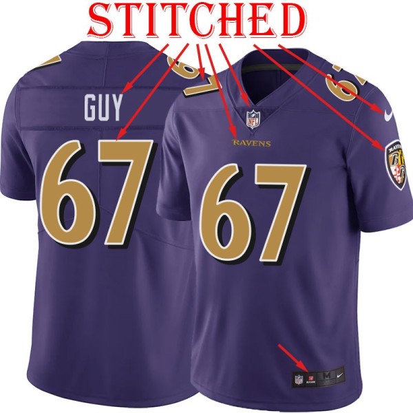 Purple Alternate Legend Lawrence Guy Jersey Baltimore Ravens #67