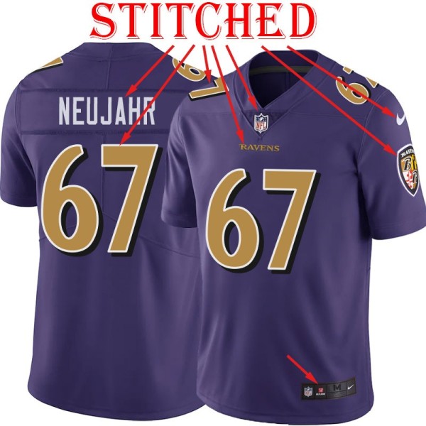 Purple Alternate Legend Quentin Neujahr Jersey Baltimore Ravens #67