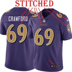 Purple Alternate Legend Aaron Crawford Jersey Baltimore Ravens #69