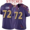 Purple Alternate Legend Damion Cook Jersey Baltimore Ravens #72