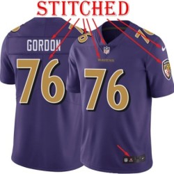 Purple Alternate Legend Amon Gordon Jersey Baltimore Ravens #76