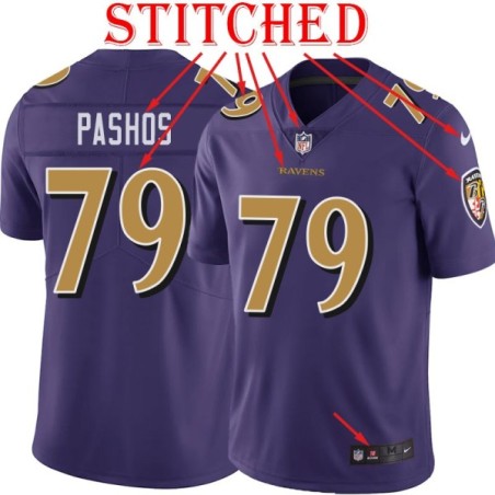 Purple Alternate Legend Tony Pashos Jersey Baltimore Ravens #79