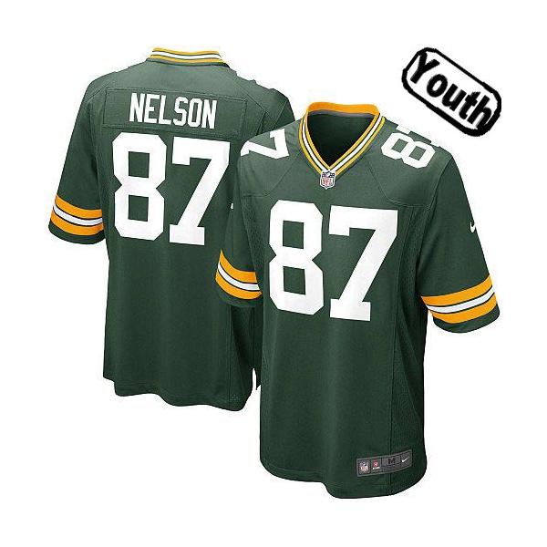 [Sewn-on,Youth]Jordy Nelson Green Bay Youth Football Jersey ...