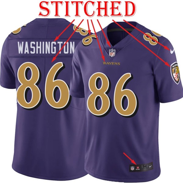 Purple Alternate Legend Isaiah Washington Jersey Baltimore Ravens #86