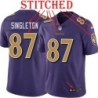 Purple Alternate Legend Nate Singleton Jersey Baltimore Ravens #87