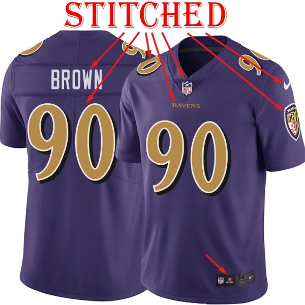 Purple Alternate Legend Cornell Brown Jersey Baltimore Ravens #90