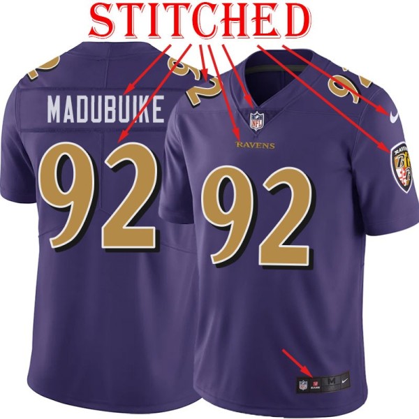 Purple Alternate Legend Nnamdi Madubuike Jersey Baltimore Ravens #92