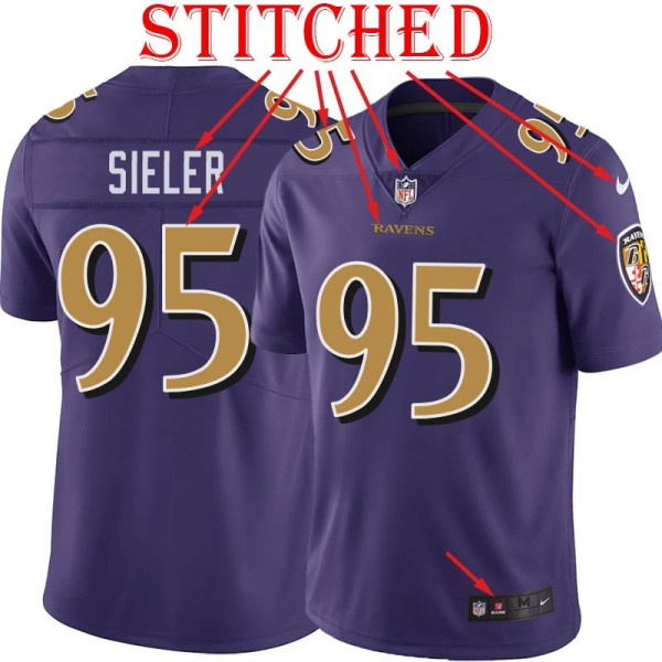 Purple Alternate Legend Zach Sieler Jersey Baltimore Ravens #95