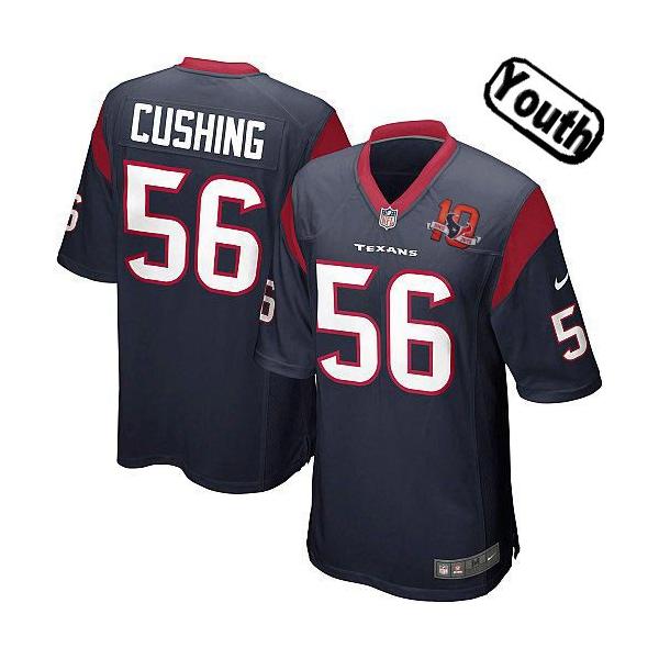 [Sewn-on,Youth]Brian Cushing Houston Youth Football Jersey(Blue ...