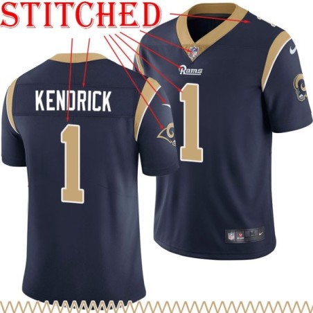 Navy Throwback Derion Kendrick Jersey Los Angeles Rams #1