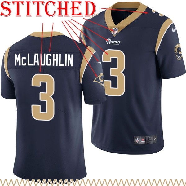 Navy Throwback Steve McLaughlin Jersey Los Angeles Rams #3