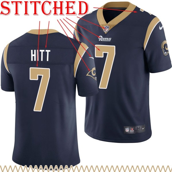 Navy Throwback Joel Hitt Jersey Los Angeles Rams #7
