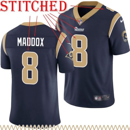 Navy Throwback Tommy Maddox Jersey Los Angeles Rams #8