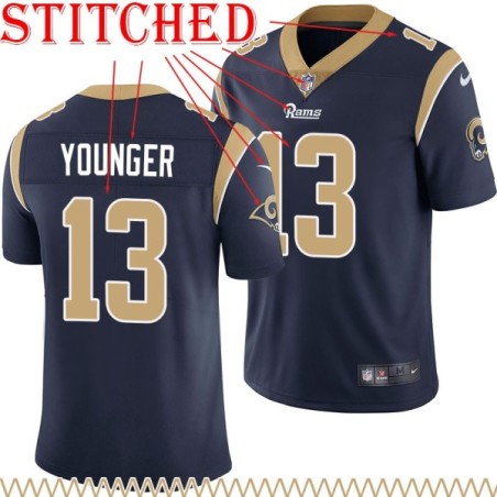 Navy Throwback Tank Younger Jersey Los Angeles Rams #13