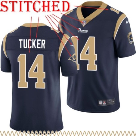 Navy Throwback Wendell Tucker Jersey Los Angeles Rams #14