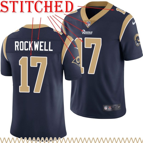 Navy Throwback Hank Rockwell Jersey Los Angeles Rams #17
